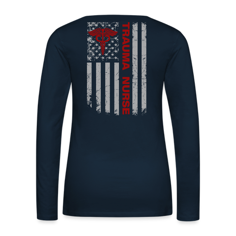 Trauma Nurse Women's Premium Long Sleeve T-Shirt - deep navy