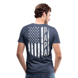 Papa American Flag Men's Premium T-Shirt (CK1902) - heather blue