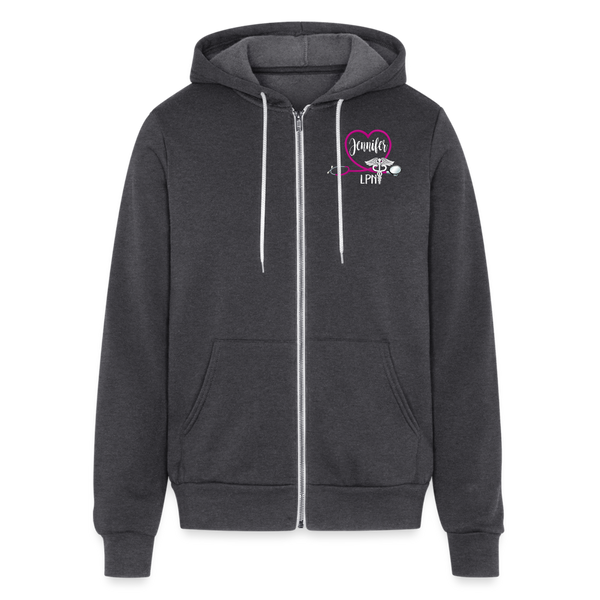 3450524342 Bella + Canvas Unisex Full Zip Hoodie - charcoal grey