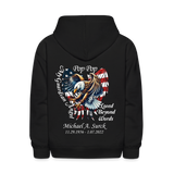 Angel American Flag Eagle Kids' Hoodie - black