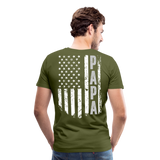 Papa American Flag Men's Premium T-Shirt (CK1902) - olive green