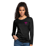 Nurse Flag Women's Premium Long Sleeve T-Shirt (CK1670) Updated+ - charcoal grey