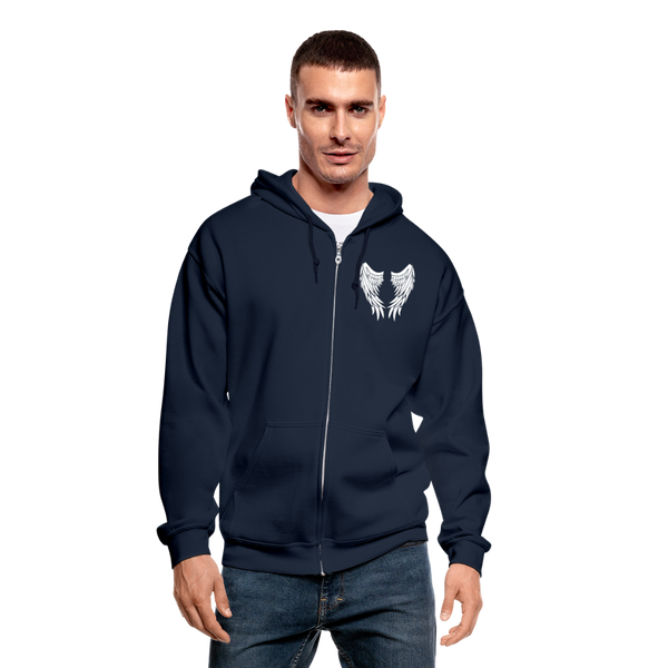 Sister Guardian Angel Gildan Heavy Blend Adult Zip Hoodie - navy