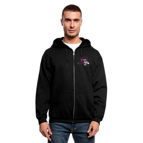 3524345394 Men's Zip Hoodie - black