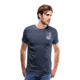 Papa American Flag Men's Premium T-Shirt (CK1902) - heather blue