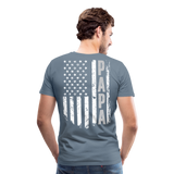 Papa American Flag Men's Premium T-Shirt (CK1902) - steel blue