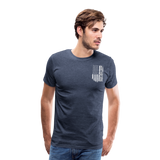 Dad American Flag Men's Premium T-Shirt (CK1903) - heather blue