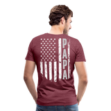 Papa American Flag Men's Premium T-Shirt (CK1902) - heather burgundy