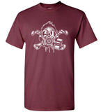 Cross Bones Gas Mask Shirt Maroon