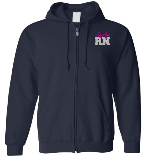 Angelia, RN Zipper Hoodie Updated