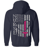 Reese RN Nurse Flag Zipper Hoodie