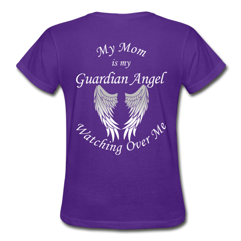 Mom Guardian Angel Gildan Ultra Cotton Ladies T-Shirt (CK1368) - purple