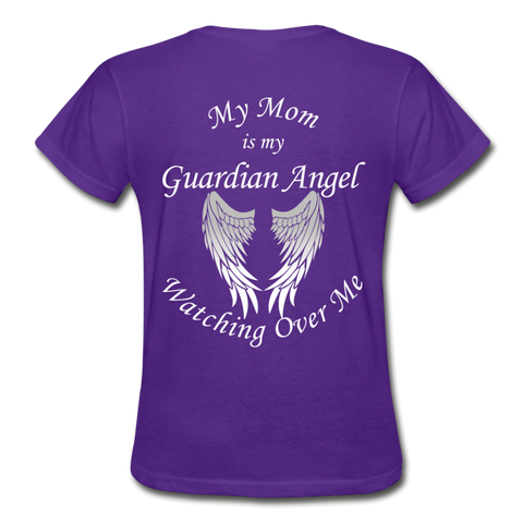 Mom Guardian Angel Gildan Ultra Cotton Ladies T-Shirt (CK1368) - purple