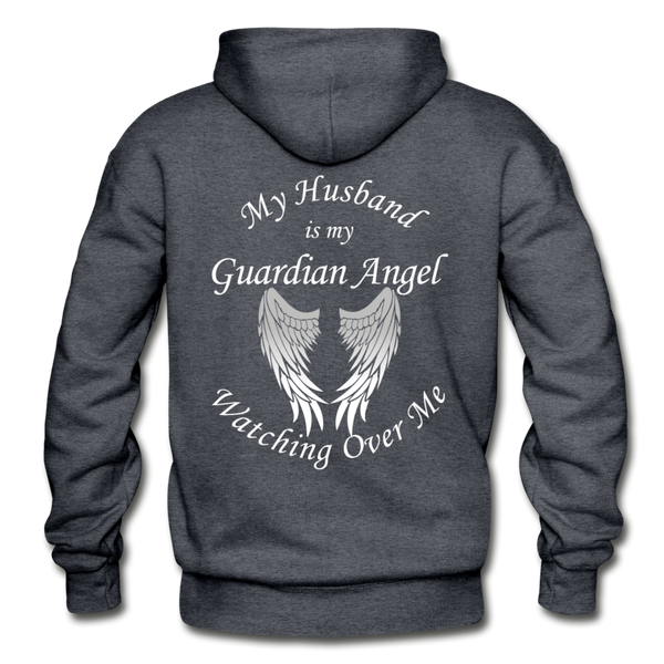 Husband Guardian Angel  Gildan Heavy Blend Adult Hoodie (Ck1377) - charcoal gray