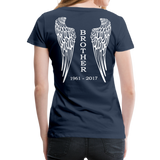 Brother Angel Wings Women’s Premium T-Shirt - navy