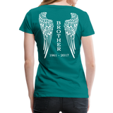 Brother Angel Wings Women’s Premium T-Shirt - teal