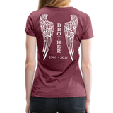 Brother Angel Wings Women’s Premium T-Shirt - heather burgundy