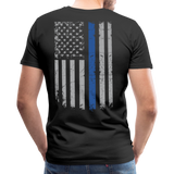 Blue Line Flag Men's Premium T-Shirt - black