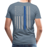 Blue Line Flag Men's Premium T-Shirt - steel blue