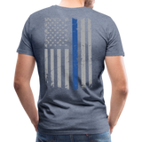 Blue Line Flag Men's Premium T-Shirt - heather blue