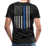 Blue Line Flag Men's Premium T-Shirt - charcoal gray