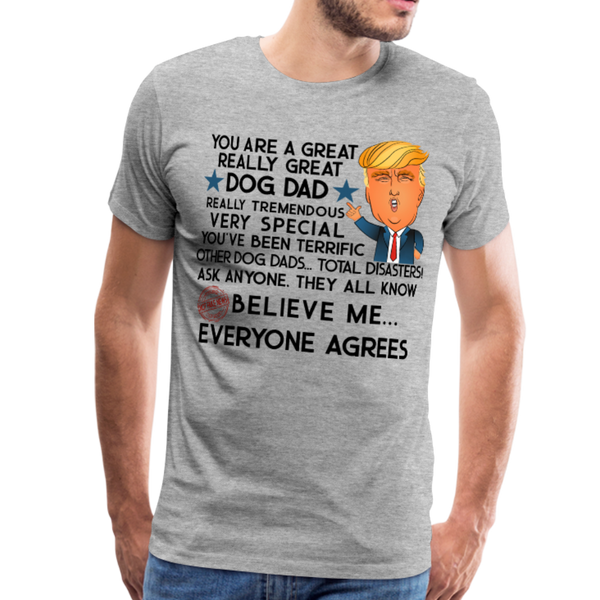 Trump Dog Dad Men's Premium T-Shirt (CK1916) - heather gray