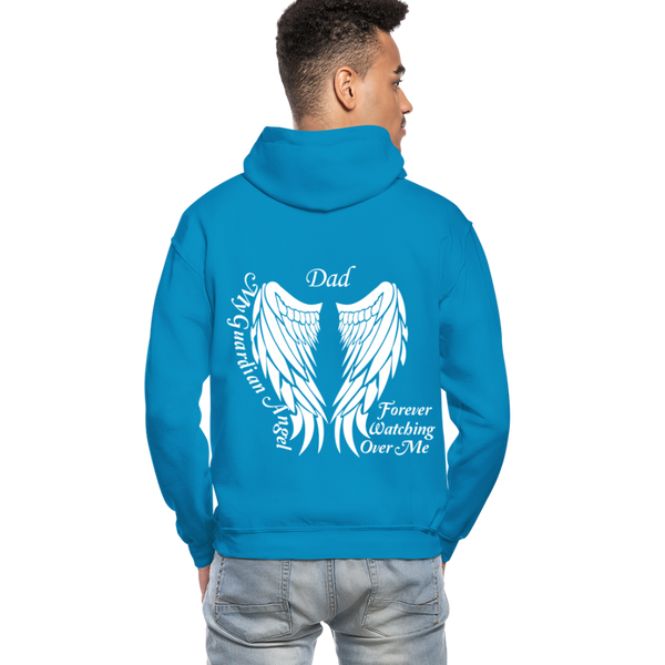 Dad Guardian Angel Gildan Heavy Blend Adult Hoodie (CK3563) - turquoise