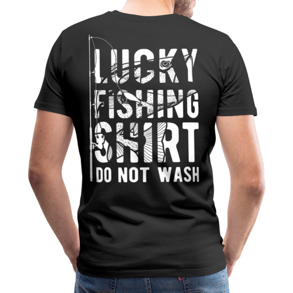 Lucky Fishing Shirt Do Not Wash Men's Premium T-Shirt (KS1013) - black