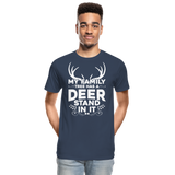 My Family Tree Has A Deer Stand In It Men’s Premium Organic T-Shirt (KS1027) - navy