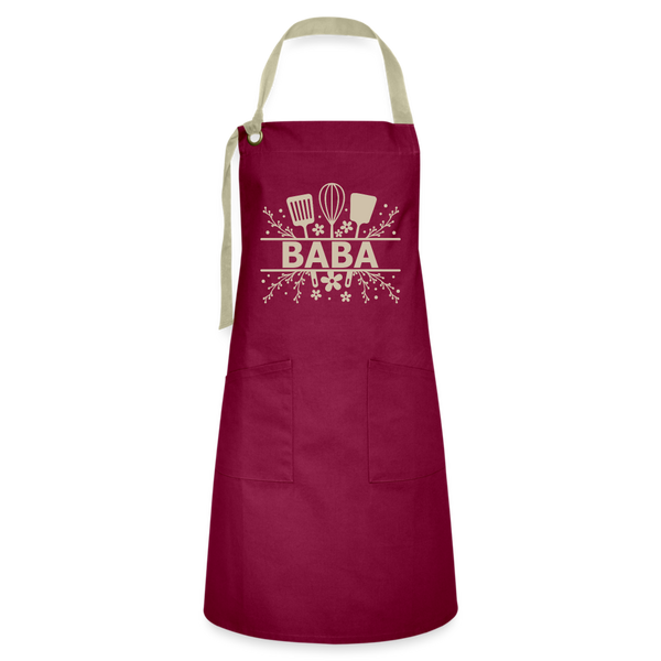 Baba Artisan Apron - Burgundy - burgundy/khaki