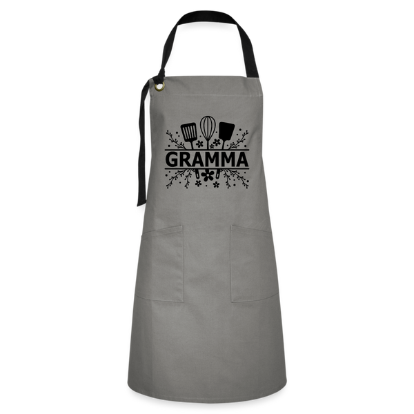 Gramma Artisan Apron - Gray - gray/black